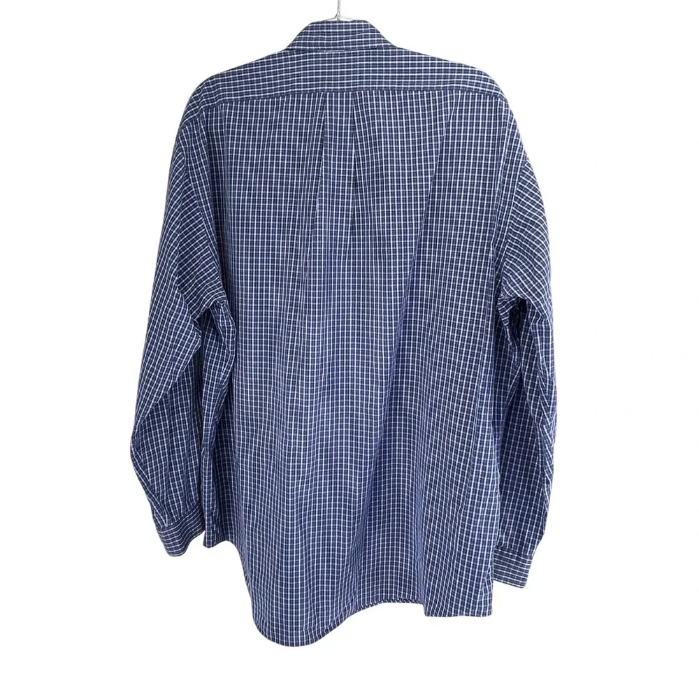 Ralph Lauren Blake Men's XL Blue Plaid Button Down Shirt 100% Cotton Long Sleeve - Picture 2 of 5